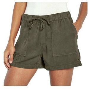 GAP Tencel Shorts Women's Pull-On XXL Lt Olive Drawstring Waist Pockets New